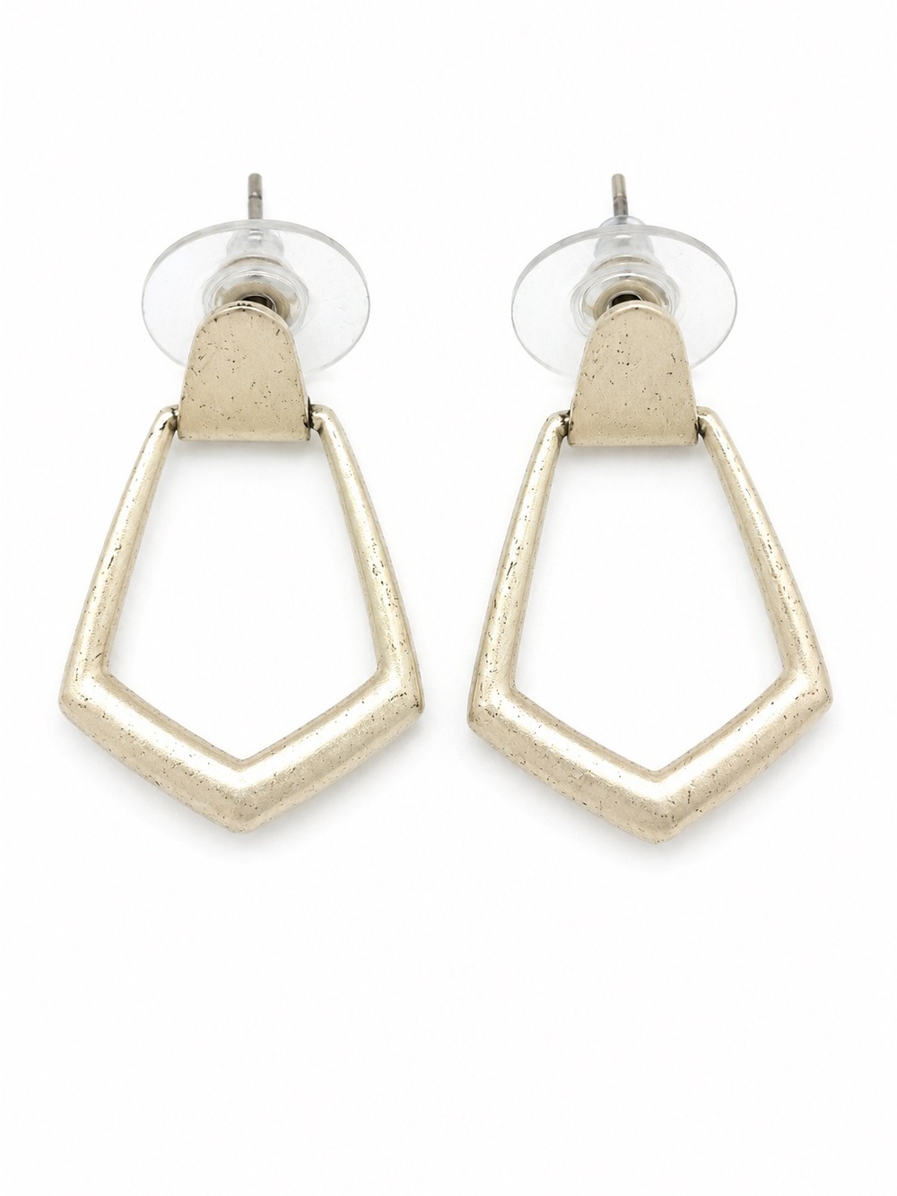 Kendra Scott Pale Gold Geometric Open Drop Earrings Minimalist